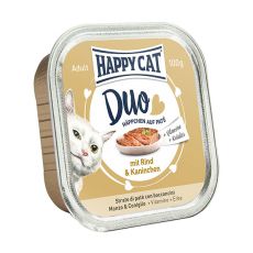 Happy Cat DUO MENU - hovädzie a králik, 100g