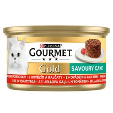 Konzerva Gourmet GOLD - Savoury Cake s hovädzinou a rajčinami, 85g
