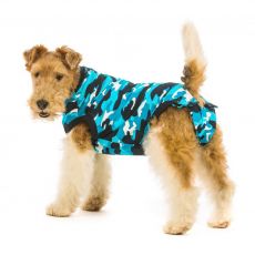 Pooperačné oblečenie pre psa XXS kamufláž modrá
