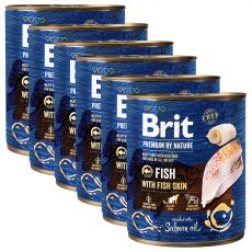 Konzerva Brit premium by Nature Fish & Fish Skin 6 x 800 g